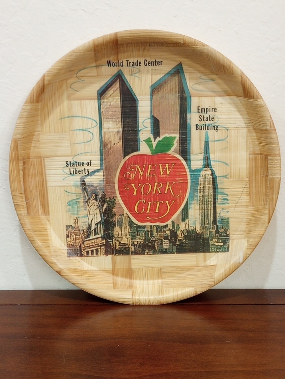 New York City Bamboo Tray - Vintage!